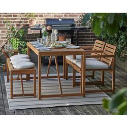 Комплект садовой мебели Ikea Nammaro/Froson/Duvholmen стол+2стула+скамейка (Светло-коричневый/Бежевый)