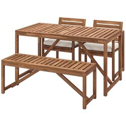 Set mobilier de gradina Ikea Nammaro/Froson/Duvholmen masa+2scaune+banca (Maro Deschis/Bej) Thumb