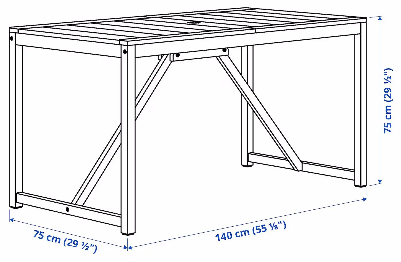 Set mobilier de gradina Ikea Nammaro/Froson/Duvholmen masa+2scaune+banca (Maro Deschis/Bej)