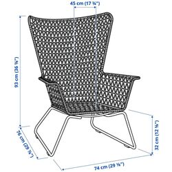 Fotoliu Ikea Hogsten 74x78x93 (Alb) Thumb
