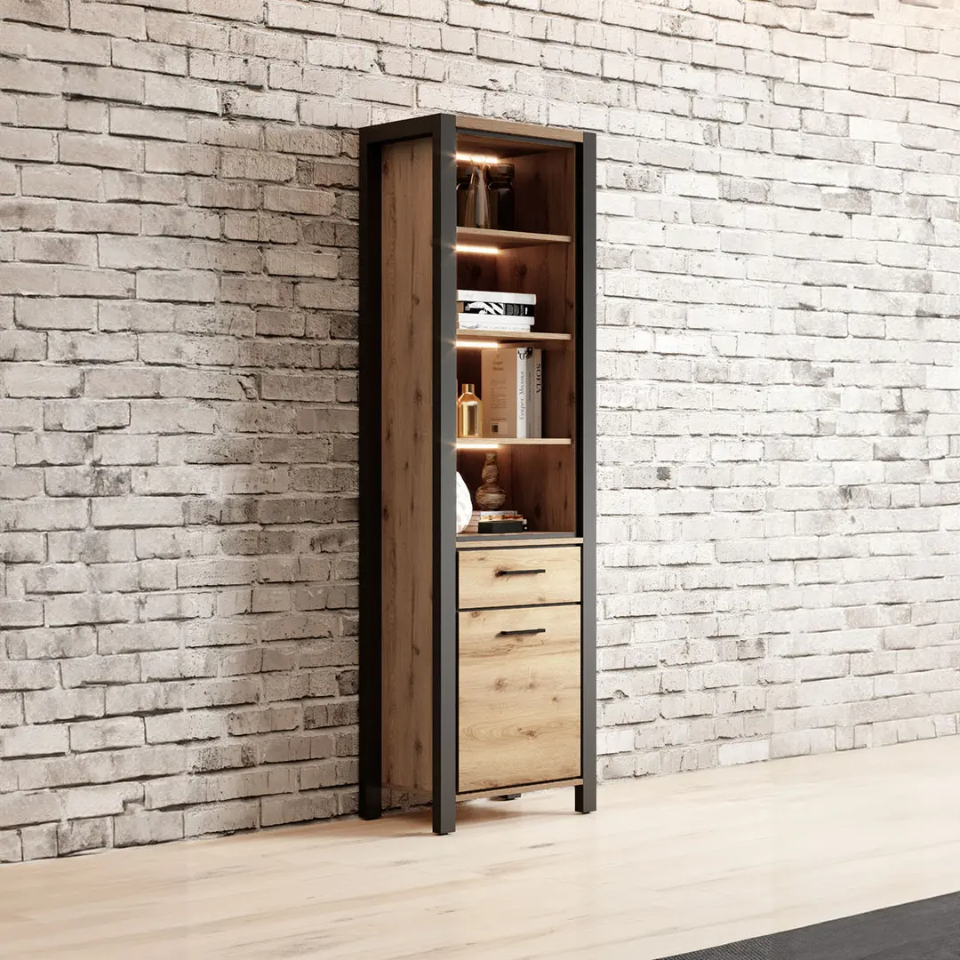 Etajera Helvetia Aktiv Nr.05 1D1S (Taurus Oak/Black Matt)