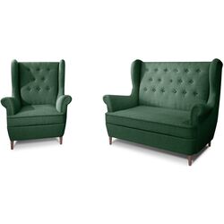 Set de mobila moale Eltap Aros 2+1 Solid 39 (Moss Green) Thumb