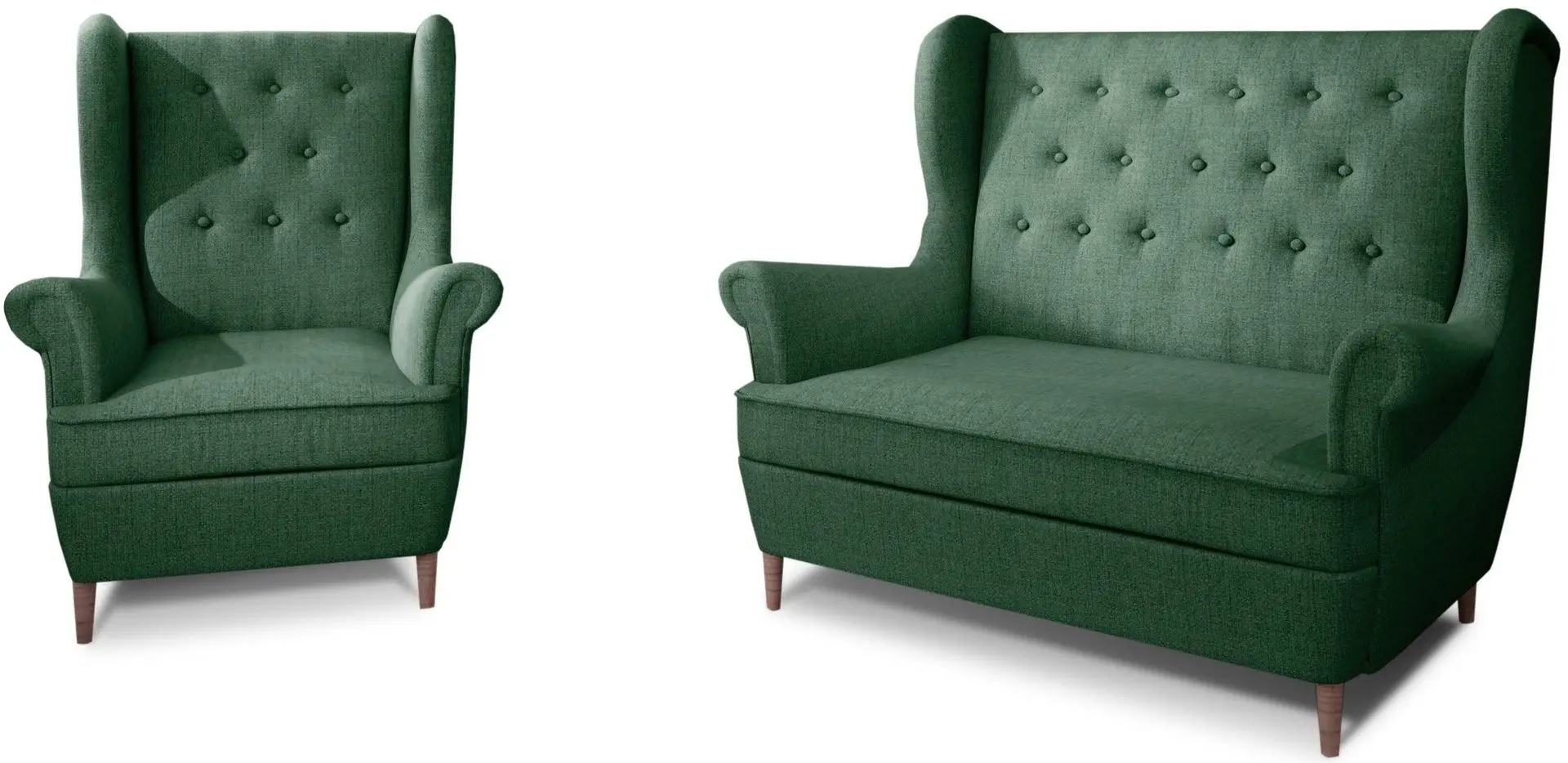 Set de mobila moale Eltap Aros 2+1 Solid 39 (Moss Green)