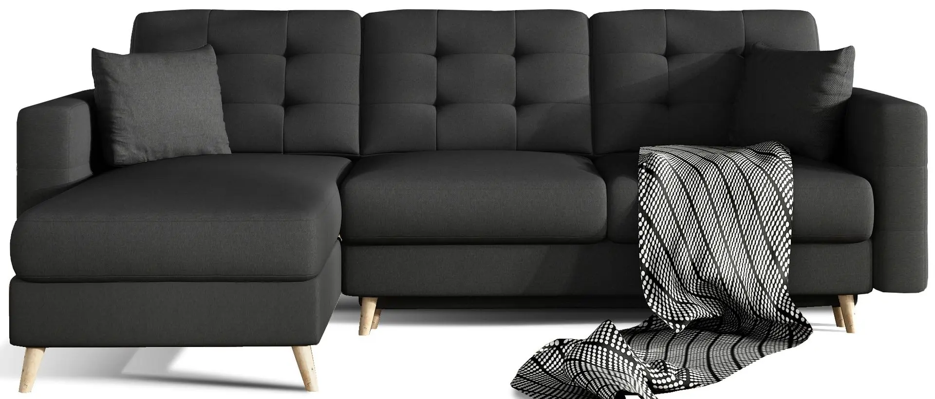 Canapea de colt Eltap Asgard L Sawana 14 (Black)