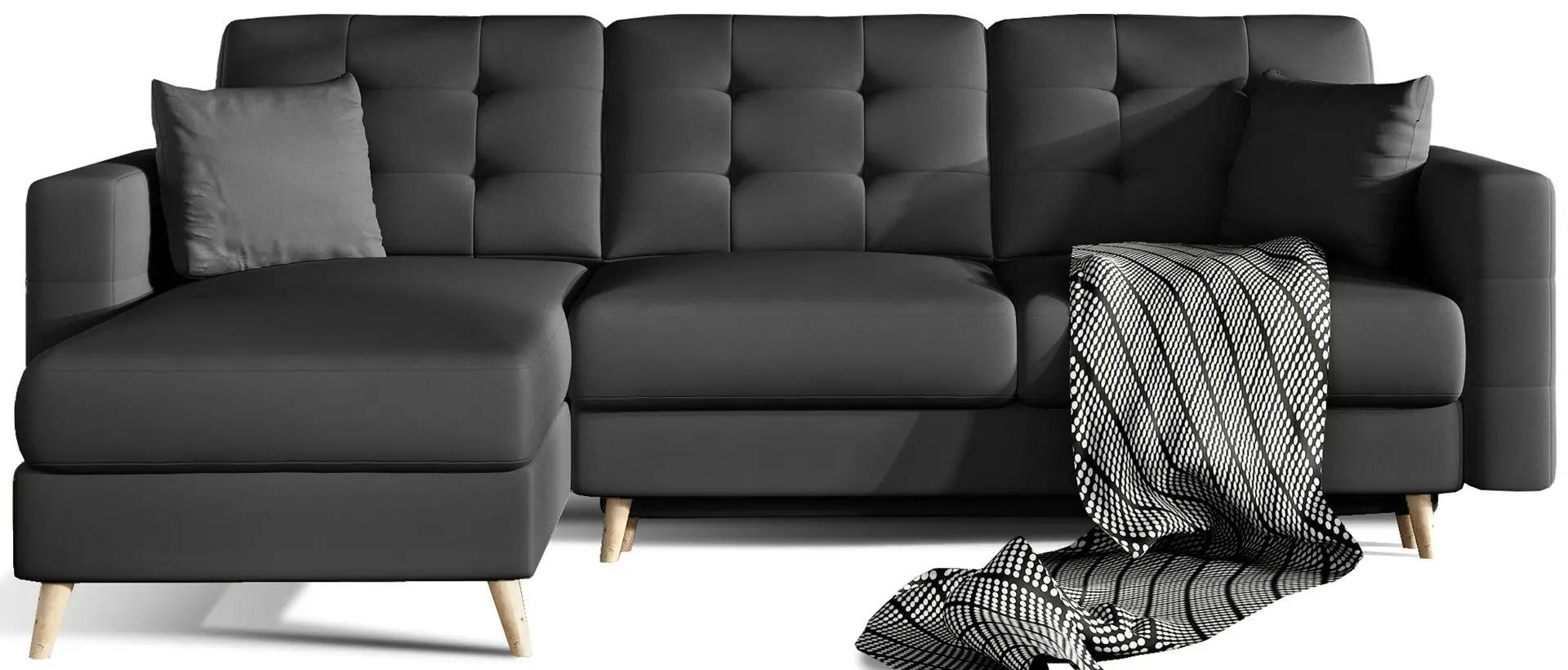 Canapea de colt Eltap Asgard L Soft 11 (Black)