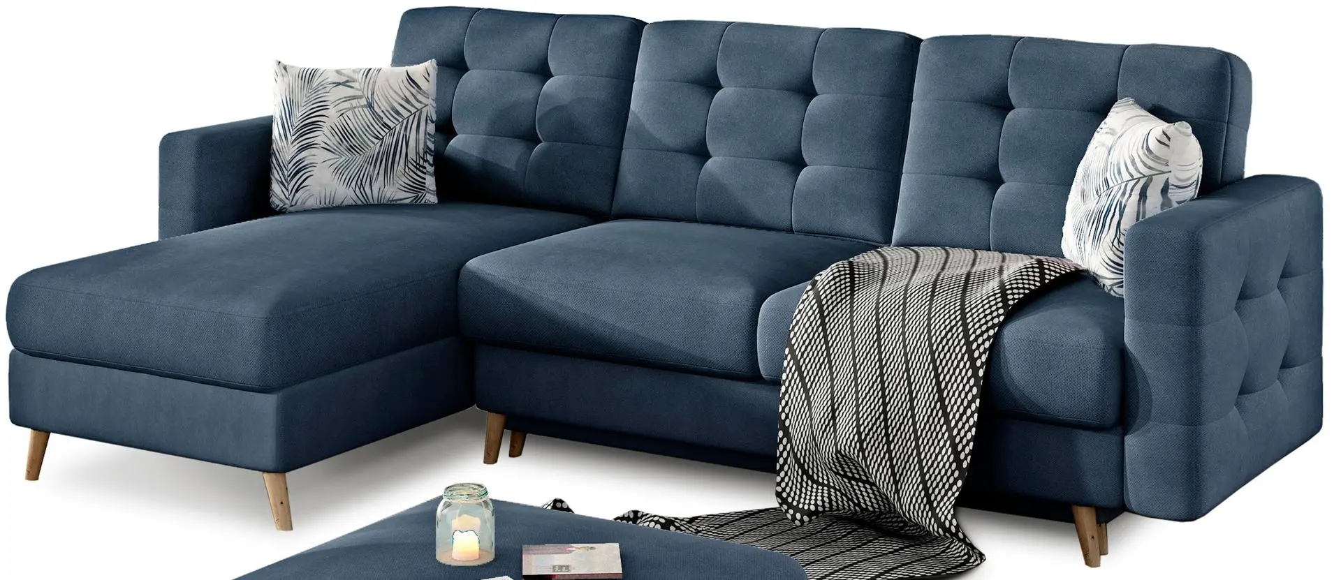 Диван угловой Eltap Asgard L Soro 76/Botanical 80 (Blue)