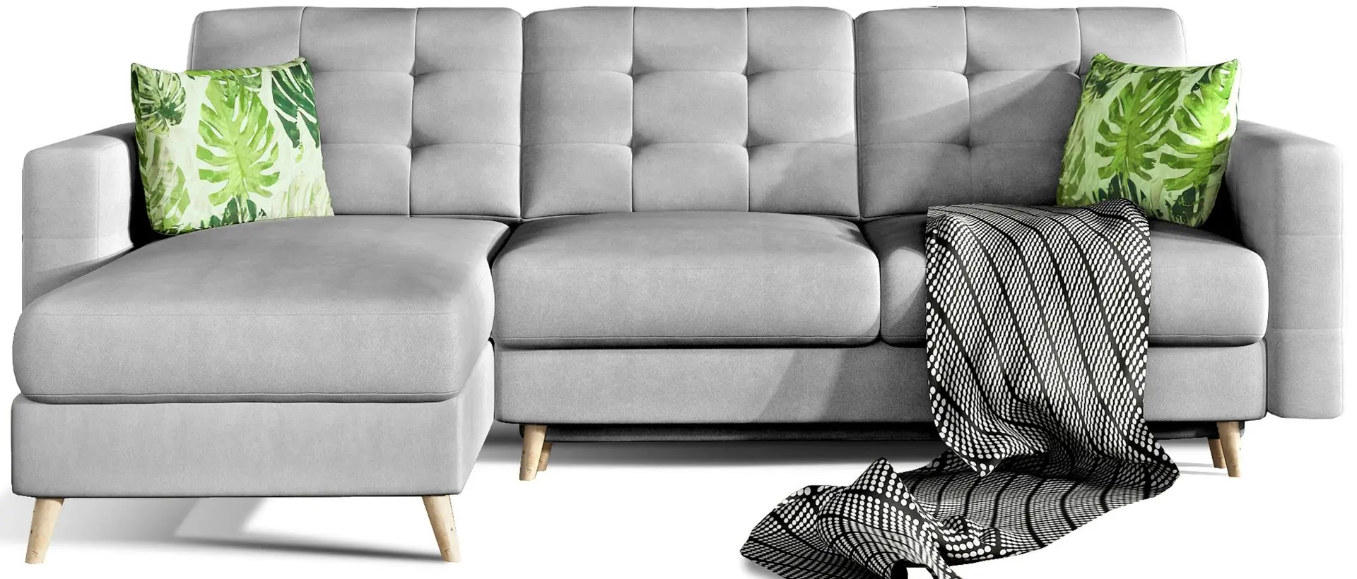 Canapea de colt Eltap Asgard L Soro 83/Jungle 32 (Light Gray/Green)