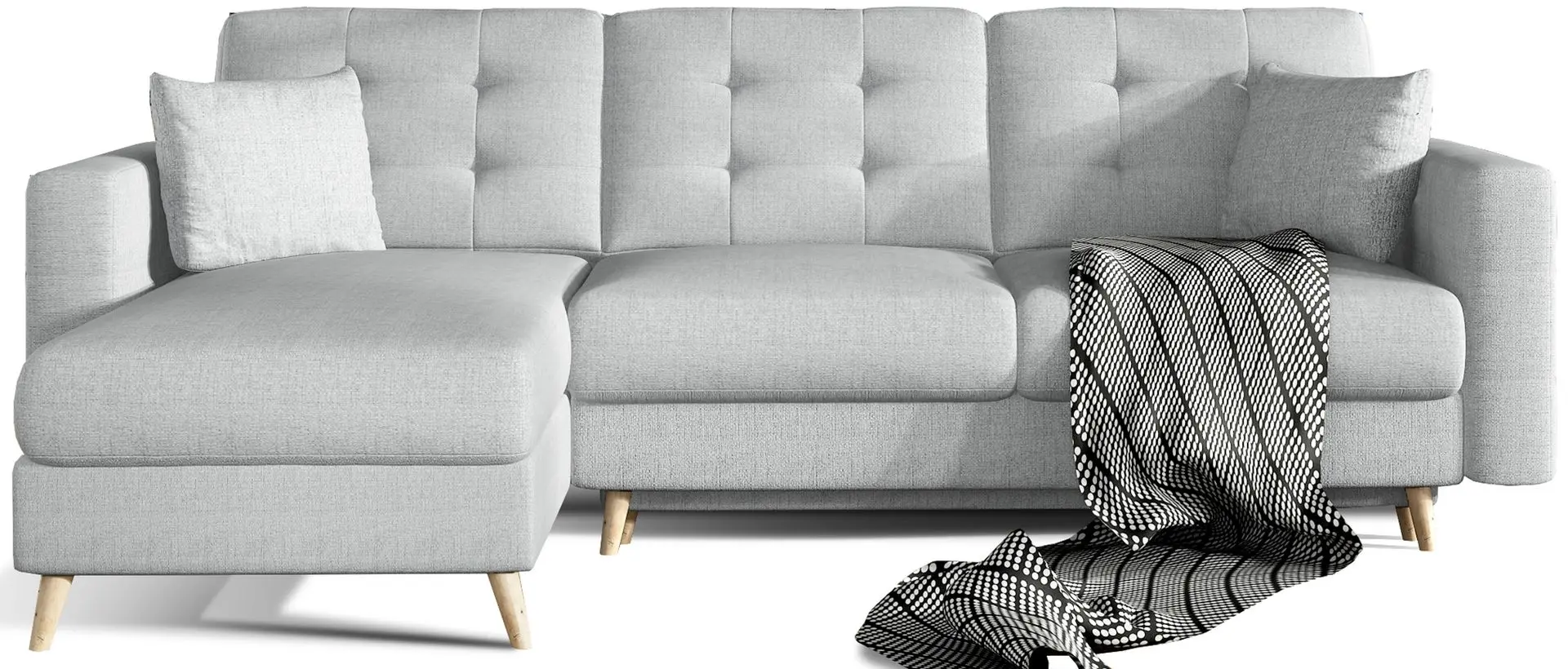 Canapea de colt Eltap Asgard L Solid 09 (Light Gray)