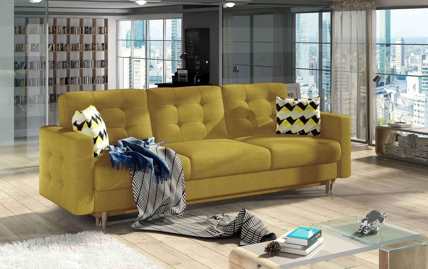 Диван Eltap Asgard 3F Omega 68/Zigzag 53 (Yellow)