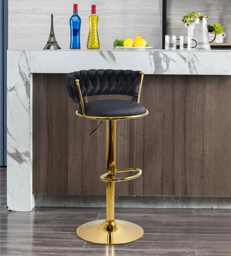 Scaun de bar Prestige Chairs ABS 118 (Black/Gold)
