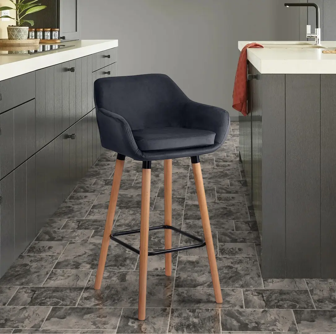 Scaun de bar Prestige Chairs ABS 1271 (Black/Natural)