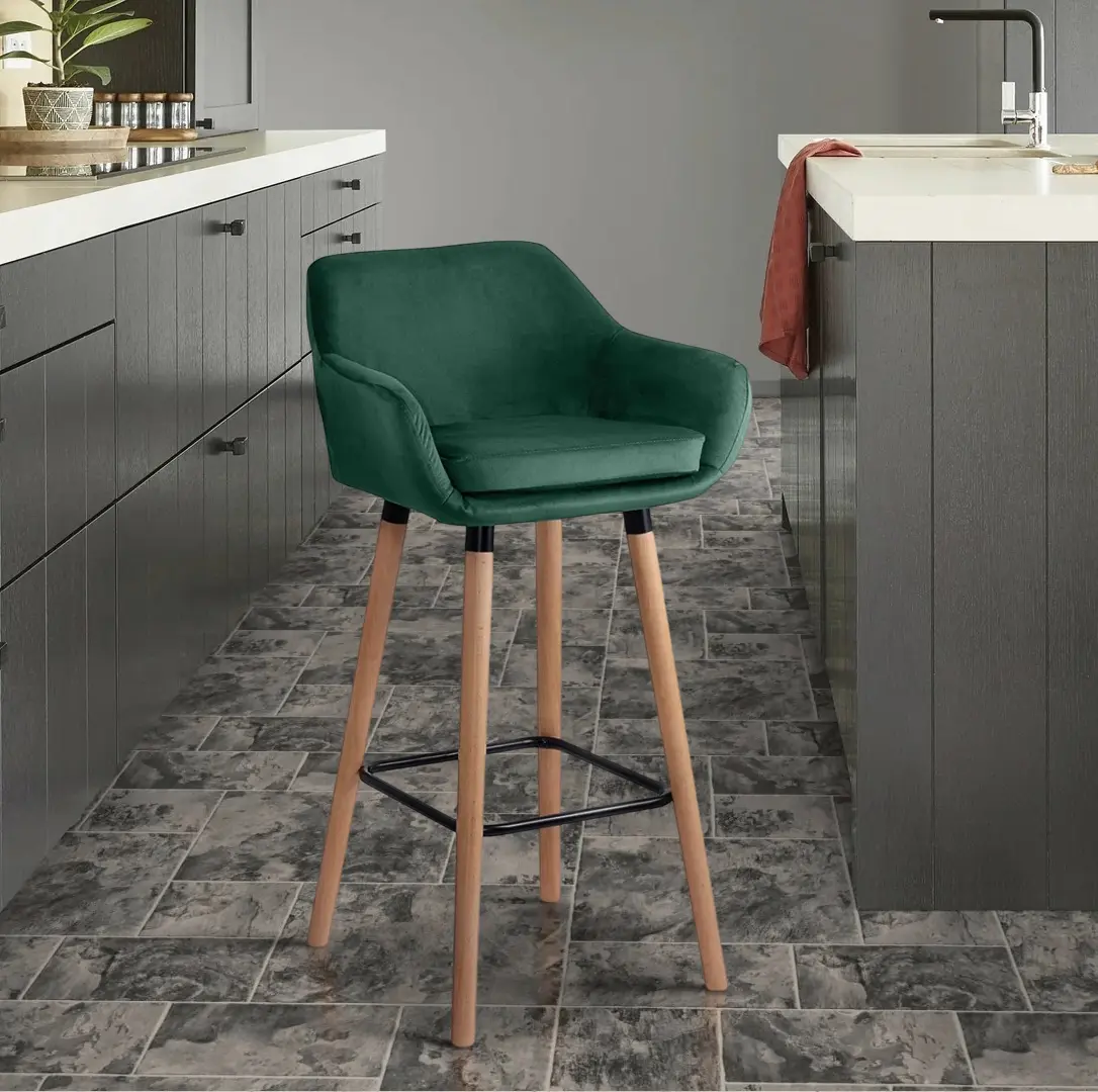 Scaun de bar Prestige Chairs ABS 1271 (Green/Natural)