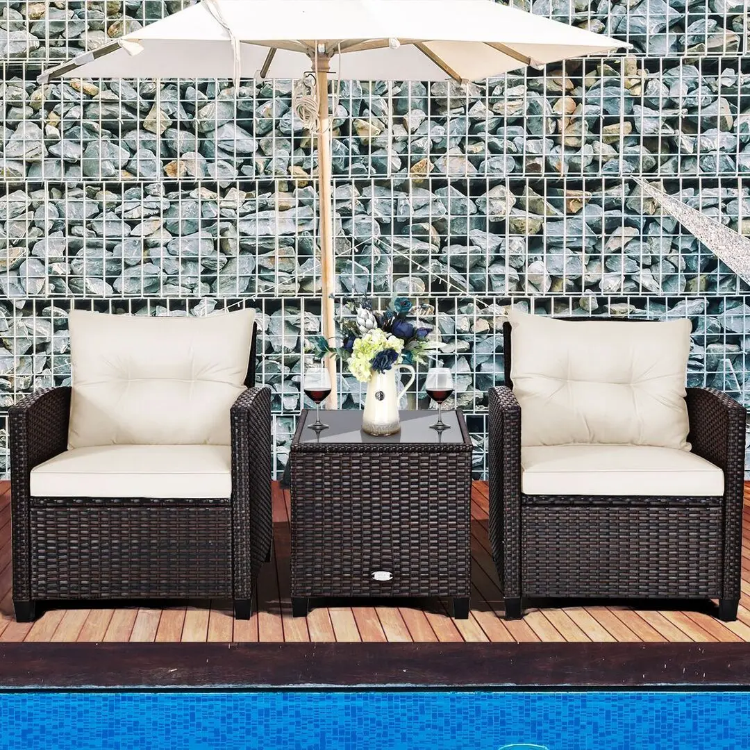 Set mobilier de gradina Costway HW68667BN (Brown/Beige)