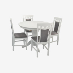 Комплект стол + 4 стула Evelin Capella V + Deepa R NV-10WP (White/Gray) Thumb