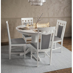 Комплект стол + 4 стула Evelin Capella V + Deepa R NV-10WP (White/Gray)