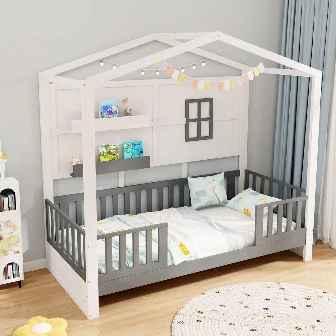 Pat casuta Costway HU10793WHT (White/Grey)