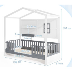 Pat casuta Costway HU10793WHT (White/Grey) Thumb