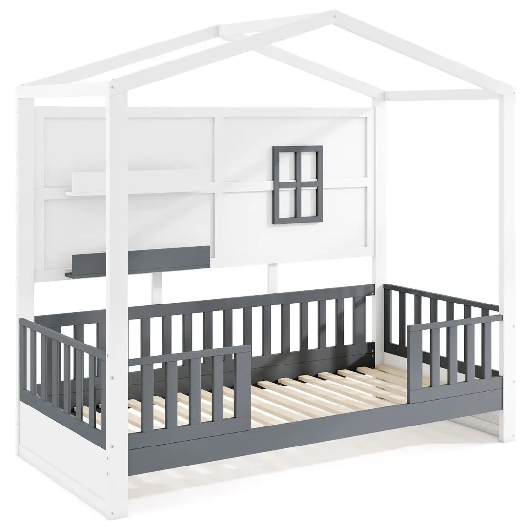 Pat casuta Costway HU10793WHT (White/Grey)