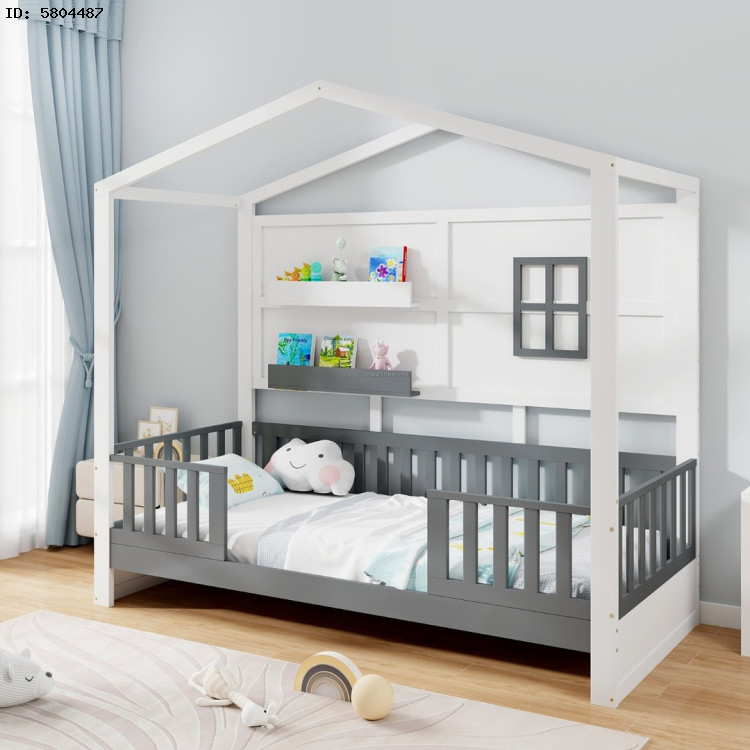 Кровать-домик Costway HU10793WHT (White/Grey)