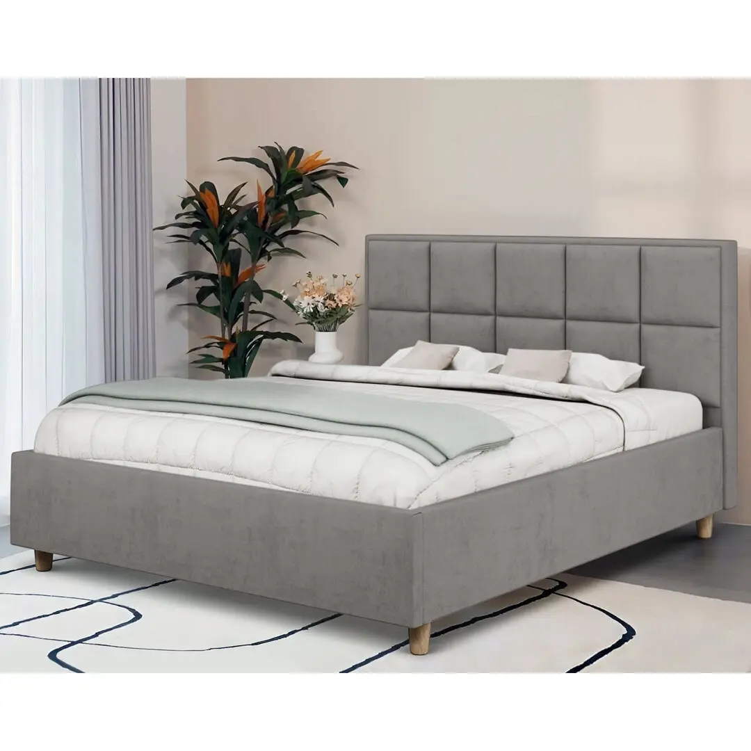 Pat Charmbed Confort Tatiana Modern 180x200 Velluto 16 (Grey/Walnut)