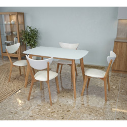 Комплект стол + 4 стула Evelin Cooper + Cameroon (White/Bella Beech)