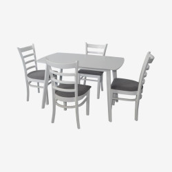 Комплект стол + 4 стула Evelin Cooper + Coco NV-10WP (White/Grey) Thumb