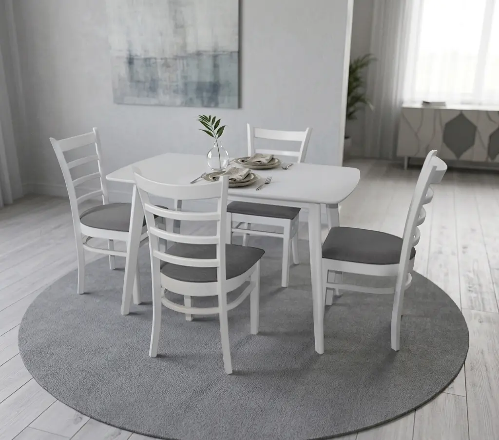 Комплект стол + 4 стула Evelin Cooper + Coco NV-10WP (White/Grey)