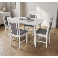 Комплект стол + 4 стула Evelin Cooper + Deepa R NV-10WP (White/Grey)