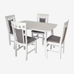 Комплект стол + 4 стула Evelin Cooper + Deepa R NV-10WP (White/Grey) Thumb