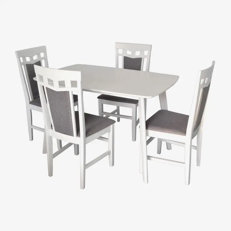 Комплект стол + 4 стула Evelin Cooper + Deepa R NV-10WP (White/Grey) - 2