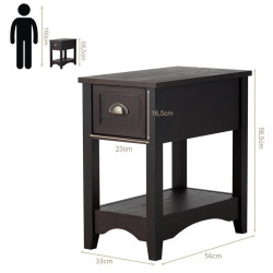 Комплект прикроватных тумбочек Costway HW61983CF-2 (Brown) Thumb