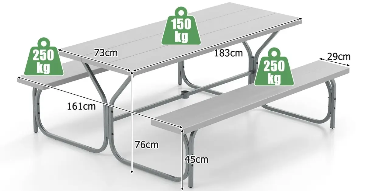 Set mobilier de gradina Costway NP11266GR (Grey) - 5