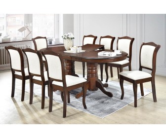 Set masa scaune Marcel Prod DINING13 1+8 (Walnut/White)