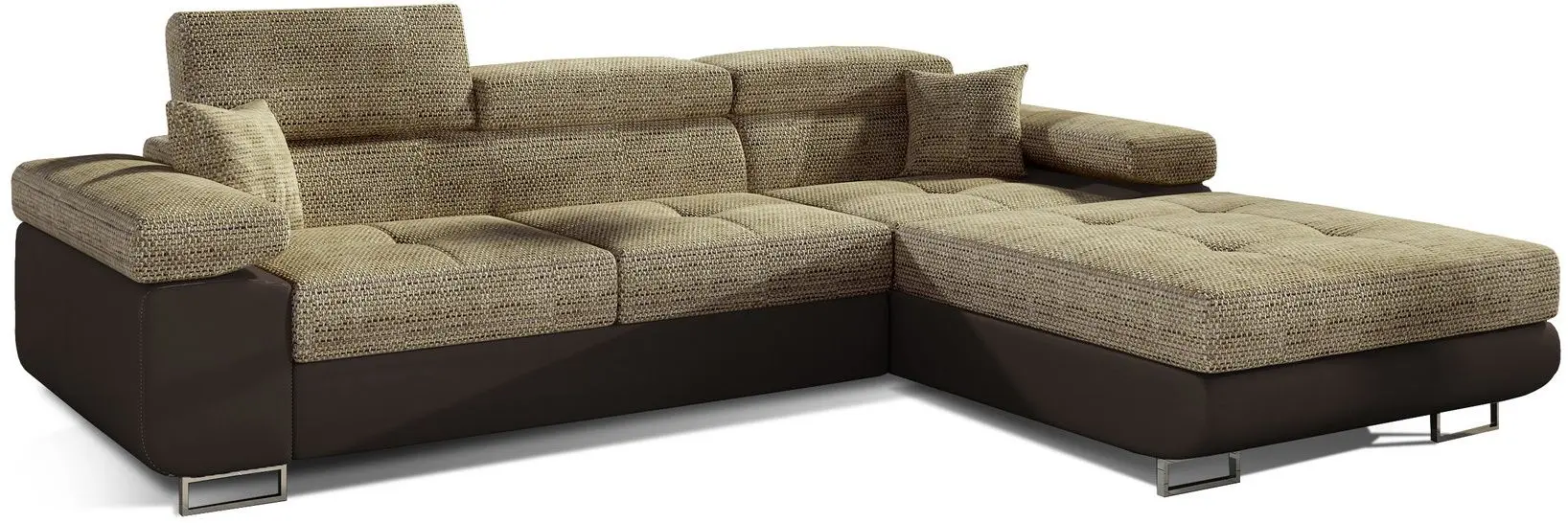 Canapea de colt Eltap Armando Berlin 03/Soft 66 Right (Beige/Brown Dark) - 2