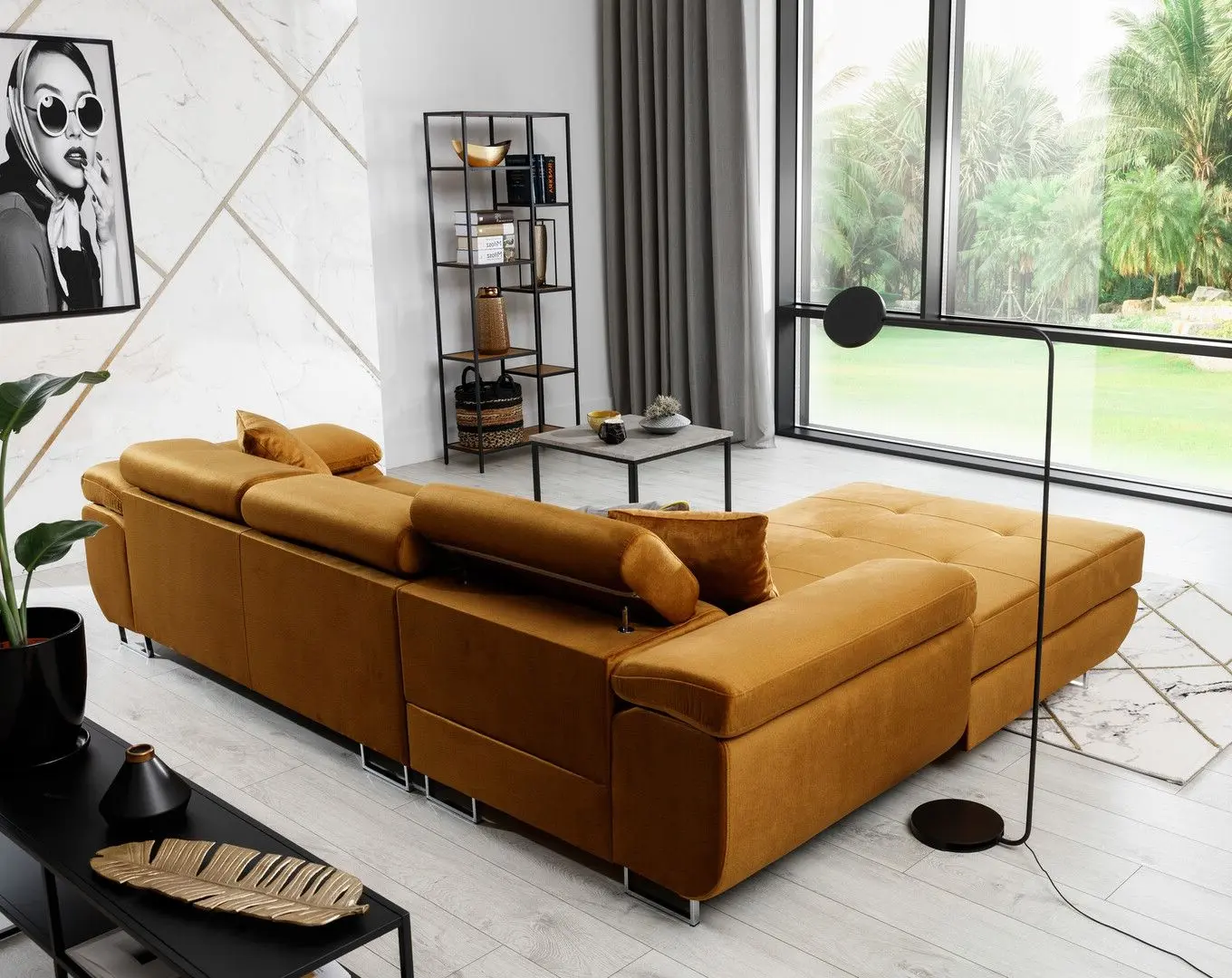 Canapea de colt Eltap Armando Monolith 48 Left (Mustard) - 6