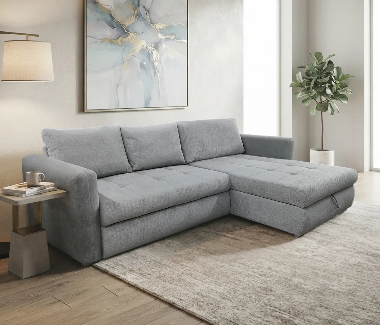 Canapea de colt Mobiland Grande Aragon 83 (Grey)