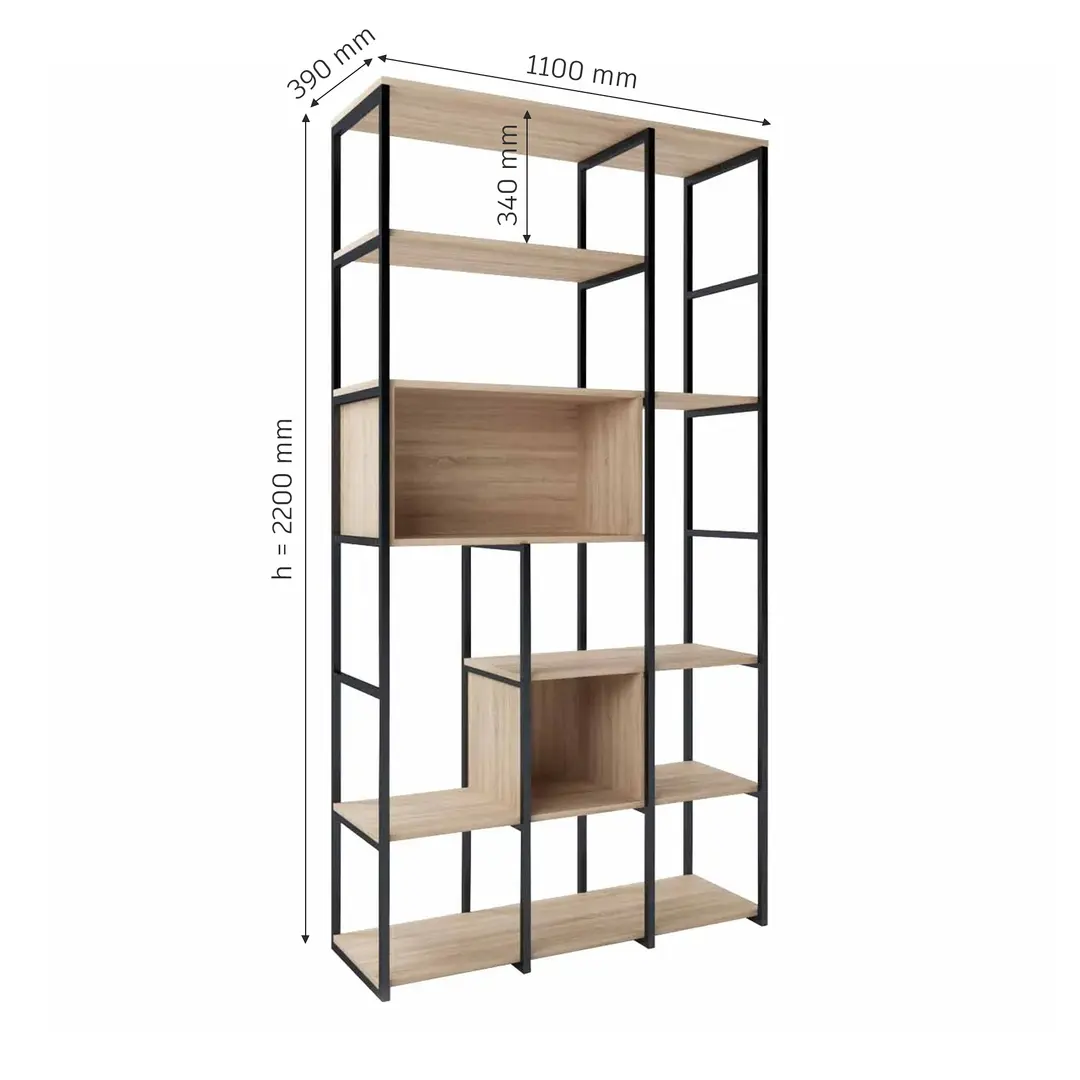 Стеллаж DP RIO 3 (Natural/Black) - 5