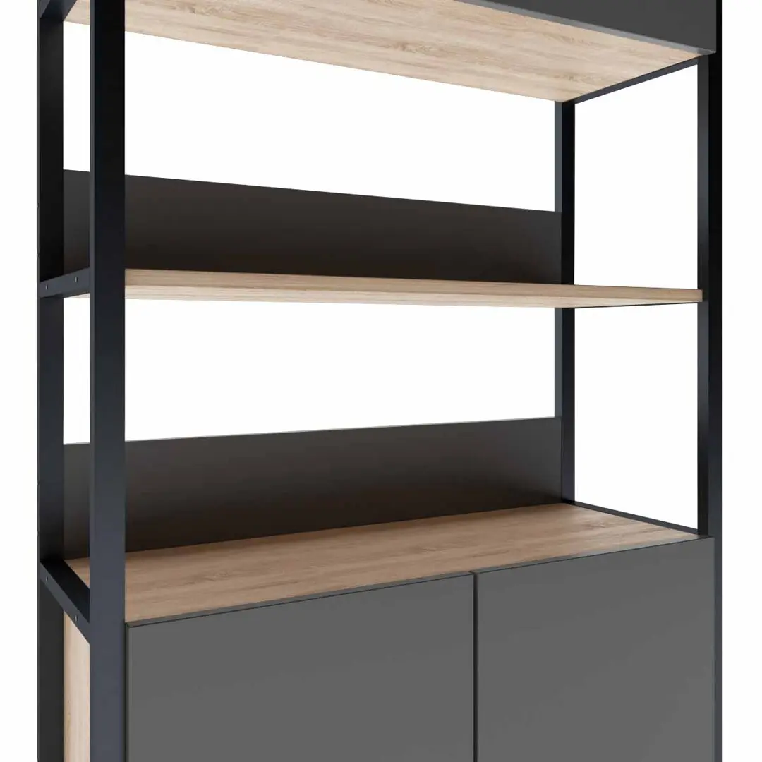 Стеллаж DP Urban 90 Double Box (Black/Sonoma Oak) - 4