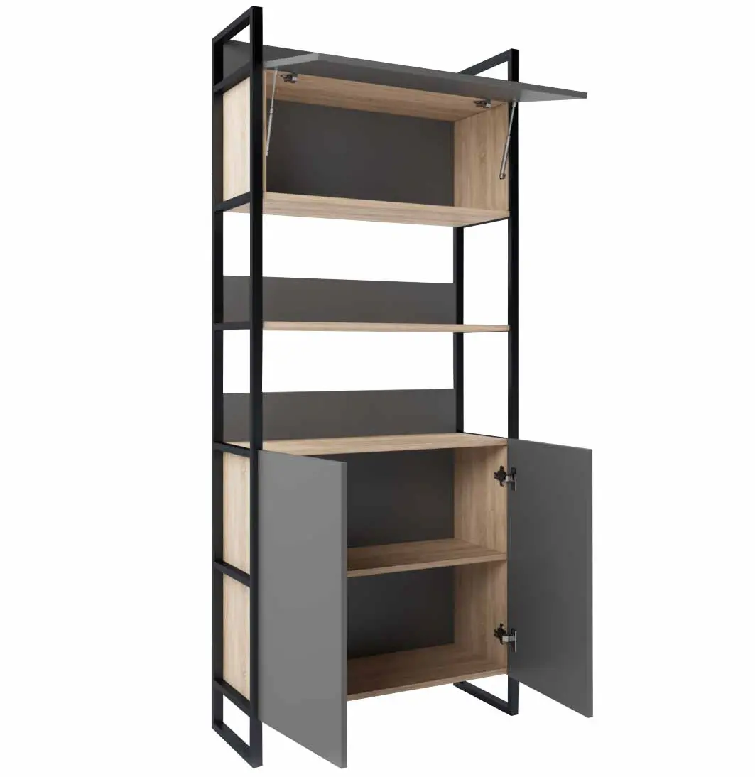 Стеллаж DP Urban 90 Double Box (Black/Sonoma Oak) - 2