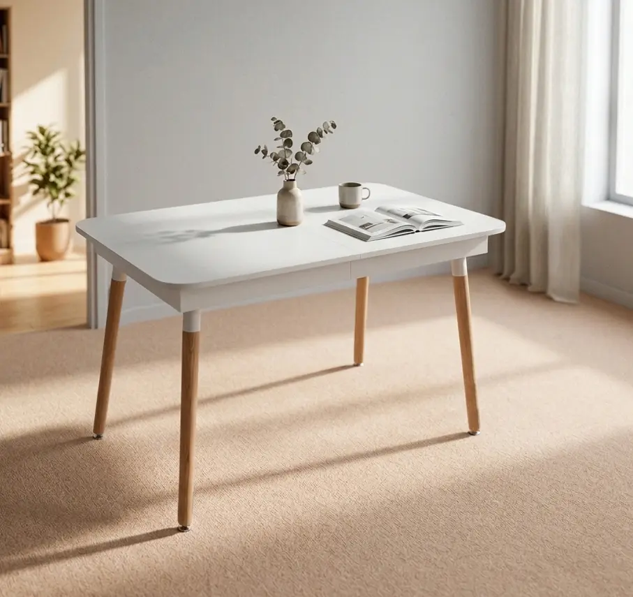 Стол раскладной Evelin DT-431-1R WO (Alpine White/Oak)