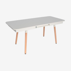 Стол раскладной Evelin DT-432-1R WO (Alpine White/Oak) Thumb