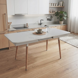 Masa extensibila Evelin DT-432-1R WO (Alpine White/Oak)
