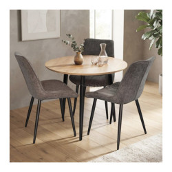 Комплект стол + 3 стула Evelin DT-404-2B + YTC-055B UF885-15 (Natural/Dark Grey)