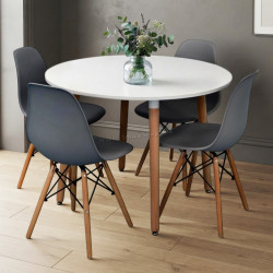 Комплект стол + 4 стула Evelin DT-402-1WO + LC-021 (White/Grey)