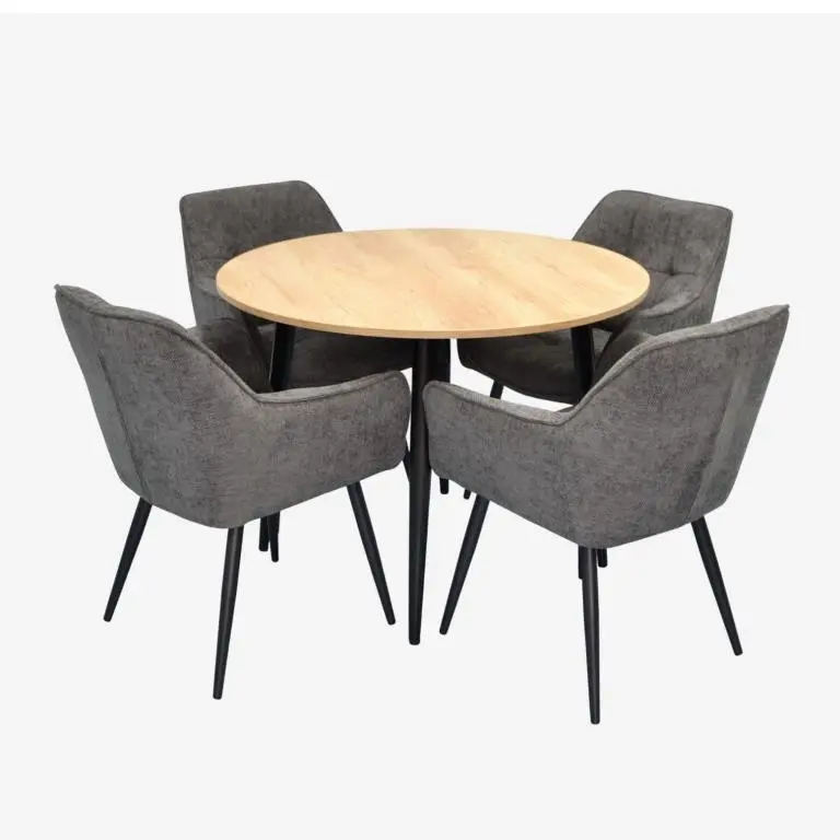 Set masa + 4 scaune Evelin DT-402-2B + YTC-090B UF885-15 (Natural/Dark Grey) - 2