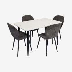 Set masa + 4 scaune Evelin DT-405-3B + YTC-064B UF885-15 (White/Dark Grey) Thumb
