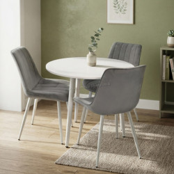 Set masa + 3 scaune Evelin DT-404-5Wh + YTC-055Wh Blu-13 (White/Light Grey)