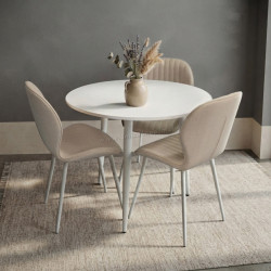 Комплект стол + 3 стула Evelin DT-404-5Wh + YTC-064Wh Bjorn-24 (White/Light Beige)