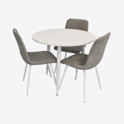 Set masa + 3 scaune Evelin DT-404-5Wh + YTC-078Wh UF885-14 (White/Grey) Thumb