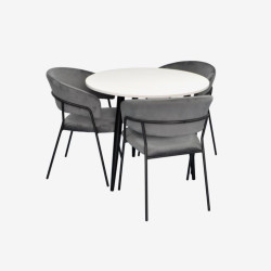 Set masa + 3 scaune Evelin DT-404-3B + YTC-097B UF Blu-14 (White/Dark Grey) Thumb